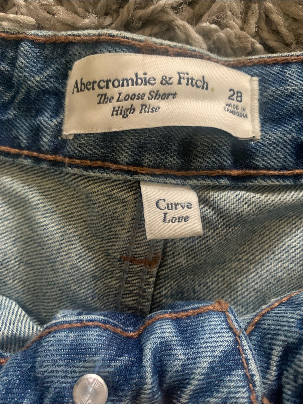 Abercrombie & Fitch High Rise Loose Jean Shorts - Picture 3 of 5